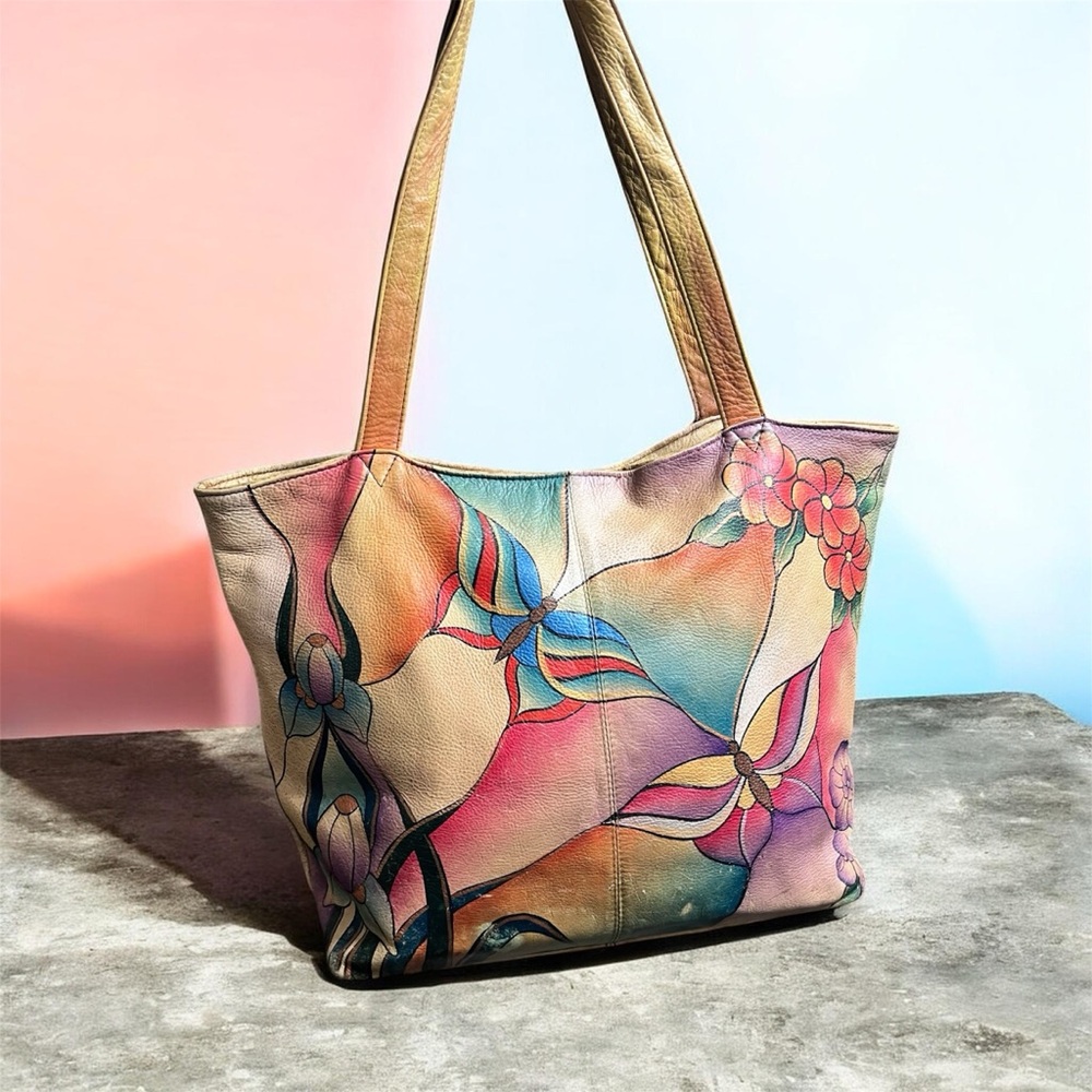 Anuschka Hand Painted Butterfly Bag